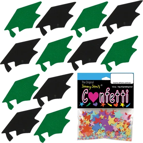 Vista 10 de Confetti Grad Cap Negro, Azul Marino Combo - 2 bolsas de media onza (1 oz)