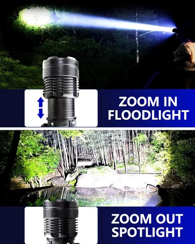 Vista 3 de Linterna frontal recargable de 100,000 lúmenes, luz LED brillante, 40 horas de funcionamiento, faros impermeables para frente, faros delanteros de 3