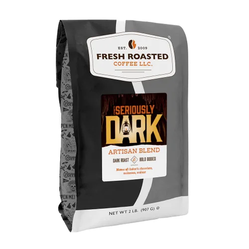 Vista 116 de Fresh Roasted Coffee, Caballero Negro Orgánico USDA Orgánico, Kosher Tostado oscuro 2 lb (32 oz) Molido