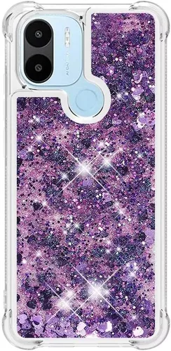 Vista 76 de Funda de silicona transparente con purpurina para Xiaomi Redmi A1 Bling Liquid Clear Star Heart Silicone Bumper a prueba de golpes, funda