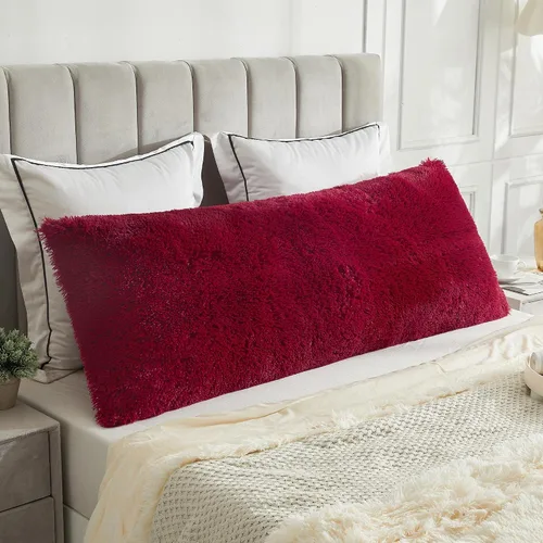 Vista 19 de LIFEREVO Funda de almohada corporal de pelo sintético desgrenado, funda de almohada lumbar súper suave y de pelo sintético para sofá o cama, funda