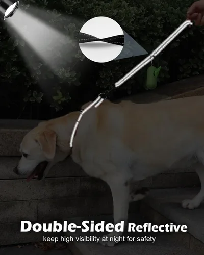 Vista 5 de Joytale Correa corta y fuerte para perro de 1 pie, 1.2 pulgadas de ancho, resistente, mango acolchado para control de tráfico, correa reflectante