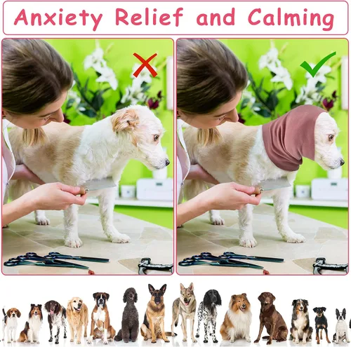 Vista 5 de 3 piezas de cubierta silenciosa para las orejas de perro, sin sacudidas, capucha calmante para perro, diadema para orejas para reducir el ruido