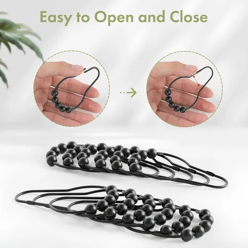 Vista 29 de Amazer - Juego de 12 ganchos decorativos para cortina de ducha de acero inoxidable para barras de cortinas de baño, blanco acrílico