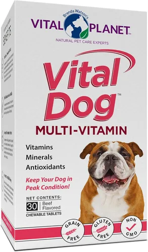 Vital Planet - Vital Dog - Suplemento masticable con múltiples vitaminas para la salud diaria con vitaminas, minerales y antioxidantes para perros -