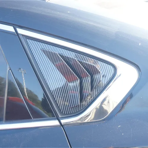 ZiWen 2 paneles de listones de fibra de carbono estilo deportivo para cuarto trasero de ventanilla para Nissan Altima 2013 2014 2015 2016 2017 2018