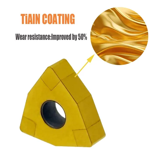 Vista 6 de 2 piezas WNMG080408 CBN-6 Nitruro de boro cúbico adecuado para acabado de alta velocidad de acero tratado térmicamente, aleación ferrosa sinterizada