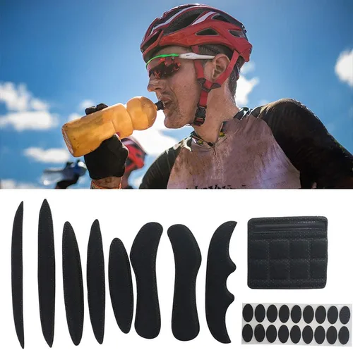 Vista 4 de Juego de 2 almohadillas para casco de bicicleta, almohadillas universales de espuma para bicicleta, motocicleta, casco de ciclismo