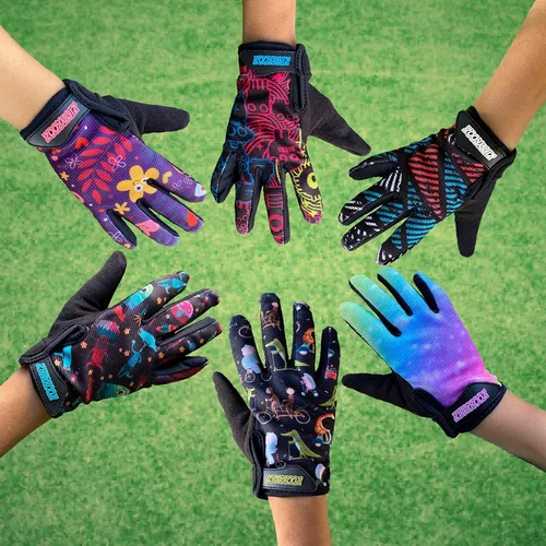 Vista 6 de ZippyRooz Guantes de bicicleta largos para niños pequeños y pequeños