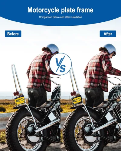 Vista 4 de FBJTDQ Marco para Placa de Matrícula de Motocicleta - Soporte de Placa de Etiqueta de Bicicleta de Acero Inoxidable Negro Mate, Soporte de Metal