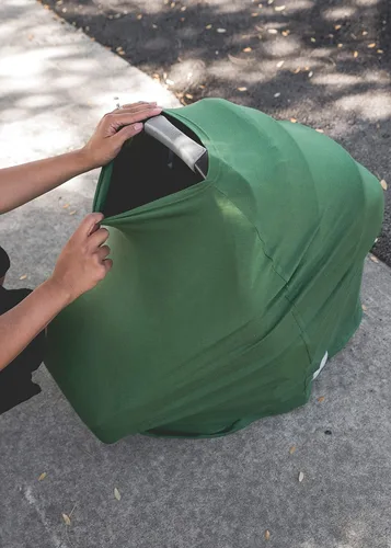 Vista 8 de Cobertura Multiusos Copper Pearl: Fundas para Asiento de Coche, Cobertura para Lactancia y Cobertura para Cochecito para el Sol - Tela Elástica, Uso