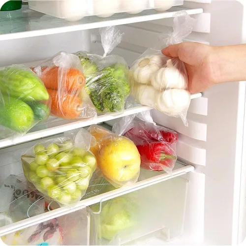 Vista 7 de Bolsas de almacenamiento de alimentos de 12 x 16 pulgadas, bolsa de plástico transparente, bolsas de plástico desechables para alimentos y verduras