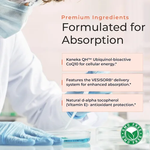 Vista 4 de Ubiquinol CoQ10 Tecnología de absorción avanzada 90 porciones