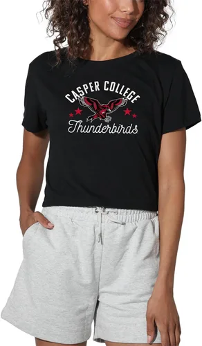 Vista 278 de Colección oficial de camisetas con diseño de mascota desgastada para mujer, color negro Grizzlies del estado de Adams
