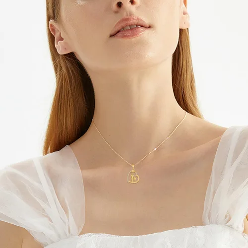 Vista 2 de Collar de oro de 14 quilates para madrepadre e hija, regalo de cumpleaños para el día de la madre para mujeres y niñas