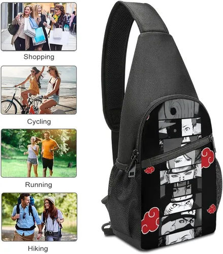 Vista 3 de VERSAINSECT - Bolsa ssbody con impresión de anime, multifunción, auriculares inalámbricos, auriculares con cancelación de ruido