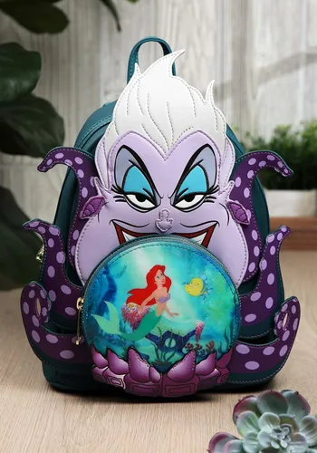 Vista 2 de Loungefly Disney Villains Scene Ursula Crystal Ball - Bolsa de hombro para mujer, doble correa, talla única