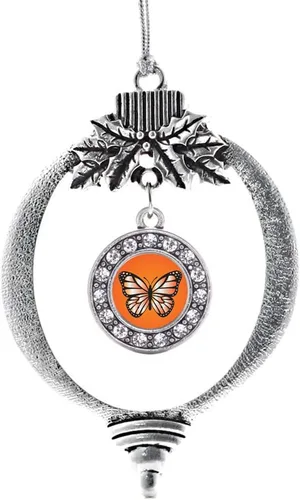 Vista 120 de Inspired Silver - Adorno con dije de cara de carlino - Adornos navideños de círculo de plata con joyas de circonita cúbica