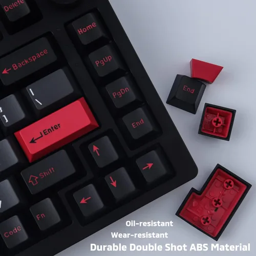 Vista 3 de Hyekit Teclas de 172 teclas personalizadas, juego de teclas ABS de doble disparo, perfil de cereza de 6.25u, 7U, para interruptores Cherry Gateron