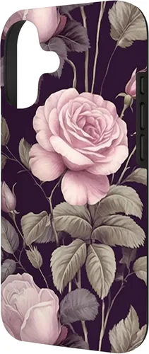 Vista 2 de Floral Vintage Pattern with Cute Pink Purple Botanical Rose Case for iPhone 17