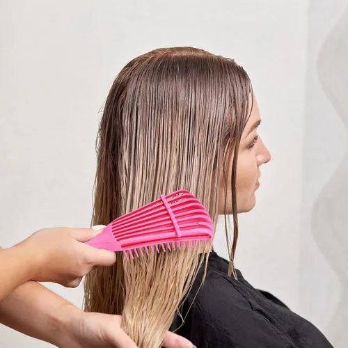 Vista 5 de Cepillo desenredante para cabello natural, rizado, afro 3a a 4c, adecuado para cabello rizado, ondulado, enrollado, húmedo, seco, graso, grueso