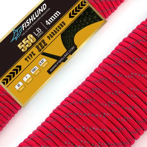 Vista 28 de Paracord 550 lb, cuerda de paracaídas de 7 hebras de 50 pies, 4 mm, de nailon, para camping, verde militar