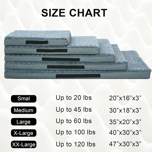 Vista 6 de Camas ortopédicas para perros con funda extraíble lavable, alfombrilla de espuma para mascotas con parte inferior antideslizante, camas impermeables