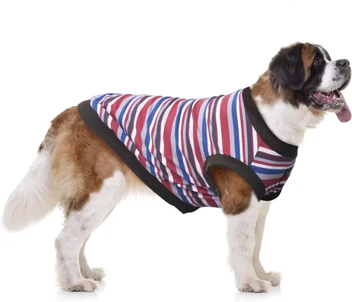 Vista 18 de Camisetas a rayas para perros medianos, ropa sin mangas, camiseta sin mangas, chaleco para Schnauzer, Shiba Inu, rojo, grande