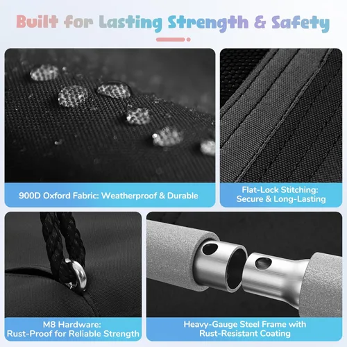 Vista 6 de Trekassy Columpio de árbol de plataforma de 60 pulgadas con luz LED