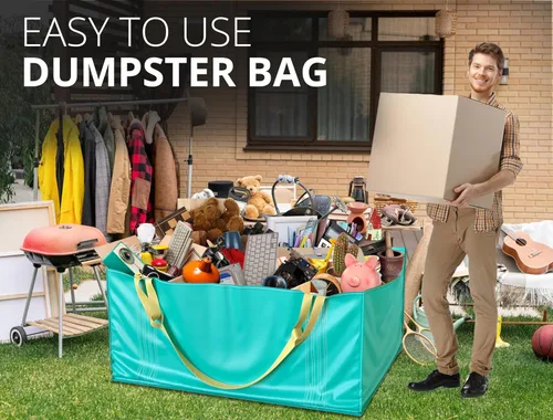 Vista 3 de TidyFriend - Contenedor de basura para gestión de residuos con capacidad para hasta 2,500 libras, resistente, reutilizable y plegable, contenedor