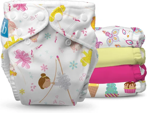 Vista 11 de Charlie Banana Pañales de tela, reutilizables, lavables, ajustables, talla única, para bebés y niños pequeños, con insertos absorbentes