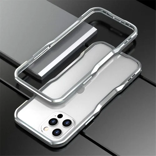 Vista 23 de Parachoques de aluminio compatibles con iPhone 12 Mini de 5.4 PULGADAS, estuche con marco metálico, parachoques delgado de diseño genial y Negro