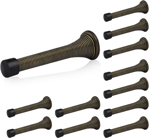 Vista 13 de HOMOTEK Paquete de 20 topes de puerta de resorte, tope de puerta resistente de 3-1/8 pulgadas, tope de puerta de resorte flexible con puntas