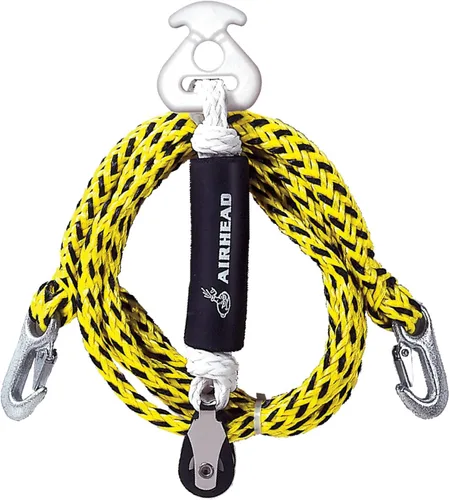 Vista 2 de Airhead Arnés de remolque autocentrante para tubos remolcables de 1-2 jinetes, esquís acuáticos y wakeboards + Airhead Kwik-Connect, cuerda