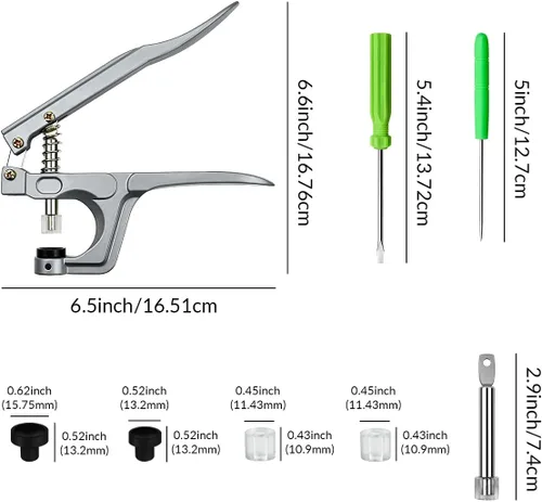 Vista 4 de Alicates a presión para ropa de manualidades, herramienta de alicates de mano para botones a presión, botón sin coser, punzón para broches T3 T5 T8