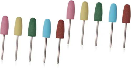 10 piezas de pulidor de uñas de salón de manicura suministros de arte de uñas brocas de goma brocas de lijado de uñas brocas de manicura brocas