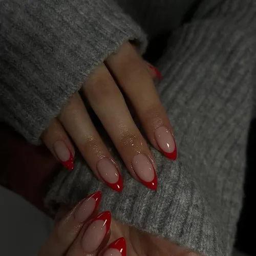 Vista 38 de 30 Uñas Postizas de Punta Francesa Negra a Presión, Uñas de Almendra Cortas para Presionar, Uñas Postizas Cortas en Forma de Almendra, Uñas