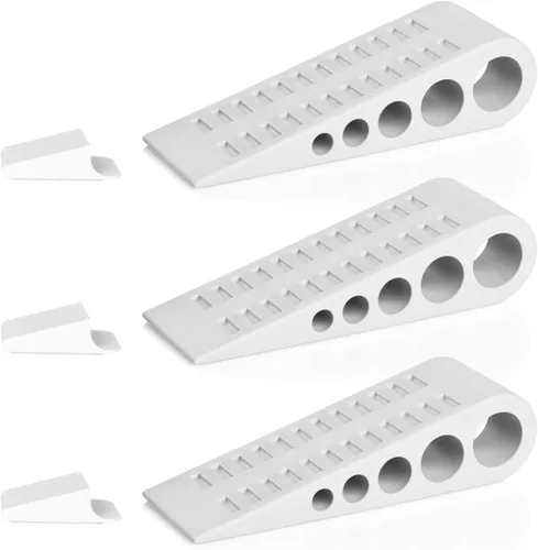Vista 15 de HOMOTEK Paquete de 2 topes de puerta de goma con forma de cuña para puertas de puerta, protectores de pared para piso e parte inferior de la puerta