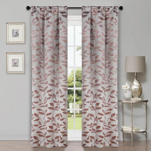 Vista 88 de Superior Cortinas opacas, oscurecimiento de la habitación para dormitorio, bloqueo solar, térmicas, cortinas bohemias modernas, colección de hojas