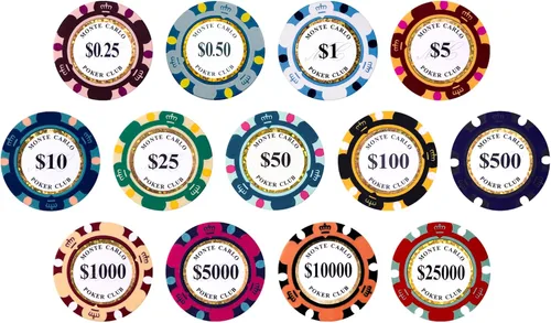 Vista 3 de 1000pcs 0.49 oz Monte Carlo Poker Club Poker Chips Set con construcción personalizada (1000 fichas de acrílico caso)