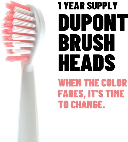 Vista 3 de Kit de cepillo de dientes eléctrico, ultra portátil y ligero con 5 modos de limpieza, suministro de 1 año de cabezales de cepillo, batería