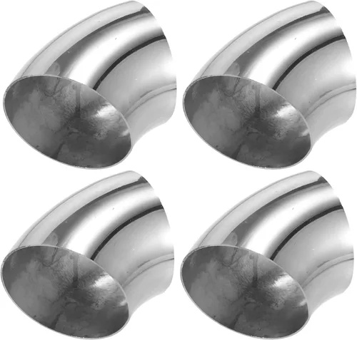 Vista 8 de X AUTOHAUX 4 Piezas OD 1.5 Pulgadas 45 Grados SS304 Codo de Tubo Curvo de Acero Inoxidable para Sistema de Escape Modificado del Coche 1.5" Tubería