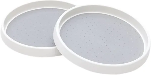 Pantry Lazy-Susan - Organizador de gabinete giratorio – Estante de especias antideslizante de 10 pulgadas – 2 unidades Lazy Susans para refrigerador