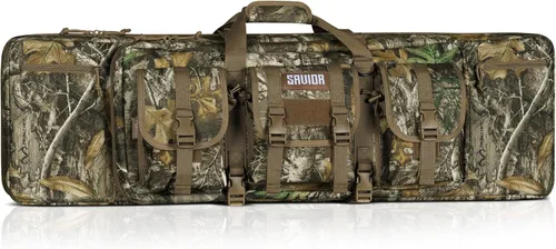 Vista 13 de Savior Equipment American Classic - Bolsa táctica doble para armas largas, estuche de transporte para pistola con correa de mochila, compartimento