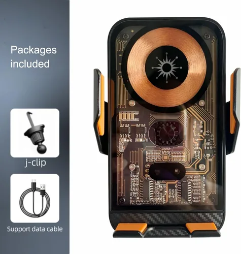 Vista 8 de Soporte inalámbrico para cargador de automóvil, carga rápida de 15 W, soporte para cargador de automóvil para iPhone/Samsung para iPhone 17 16 15 14