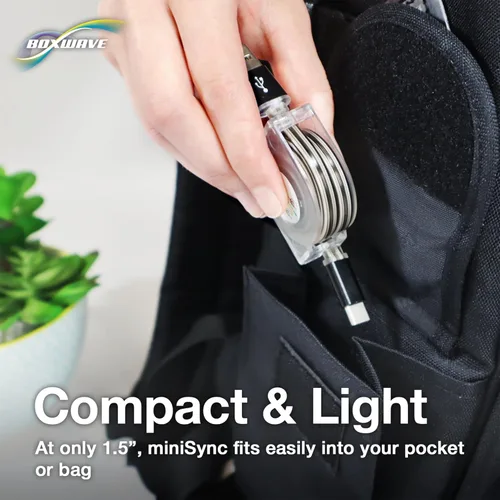 Vista 7 de BoxWave Cable compatible con Chuwi HiPad Plus - miniSync - USB-A a USB tipo C, cable retráctil 5 longitudes preestablecidas para evitar enredos