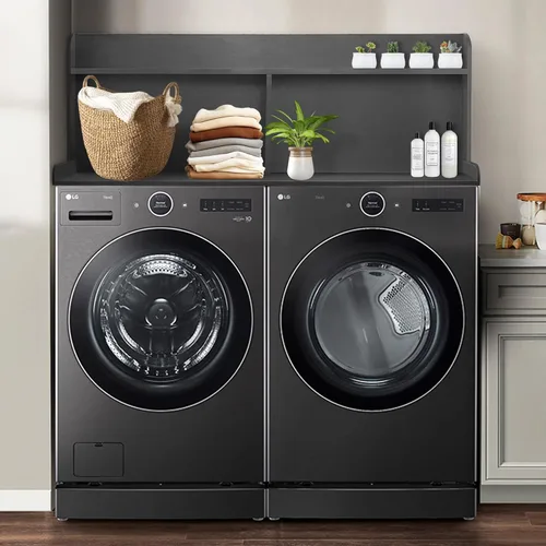 Vista 6 de Royxen Encimera de lavandería con estante de 20 pulgadas, ajuste universal, encimera para lavadora y secadora con espacio de almacenamiento