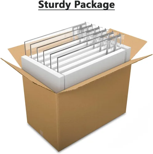 Vista 8 de MaxGear Soporte de acrílico para letreros de 8.5 x 11 pulgadas, paquete de 6 unidades, soporte de mesa transparente de doble cara, soporte vertical