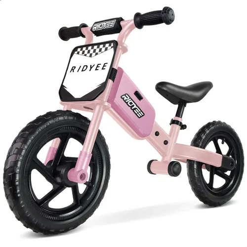 Vista 8 de RIDYEE Bicicleta de equilibrio para niños de 2 a 5 años con ajuste sin herramientas, dirección limitada, reposapiés, placa de nombre personalizada