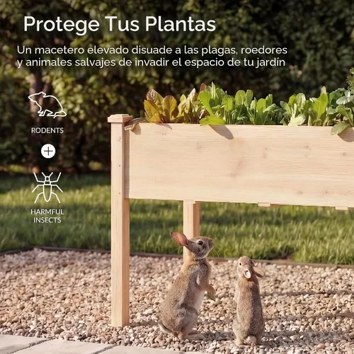 Vista 8 de Best Choice Products Cama de jardín elevada de 48 x 24 x 30 pulgadas con profundidad extra profunda de 16 pulgadas, soporte para maceta de madera